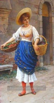  dame Tableau - Le vendeur de fruits dame Eugène de Blaas